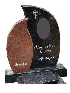 Памятник из красного и черного гранита